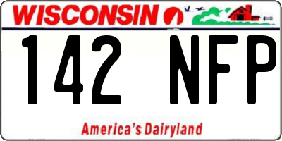 WI license plate 142NFP