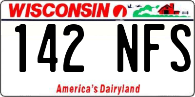 WI license plate 142NFS