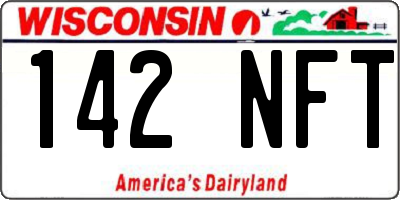WI license plate 142NFT