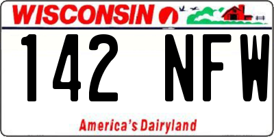 WI license plate 142NFW