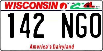 WI license plate 142NGO