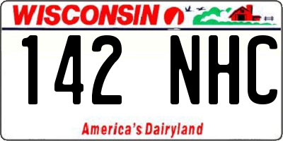 WI license plate 142NHC