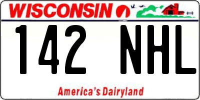 WI license plate 142NHL