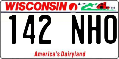 WI license plate 142NHO