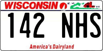 WI license plate 142NHS