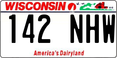 WI license plate 142NHW