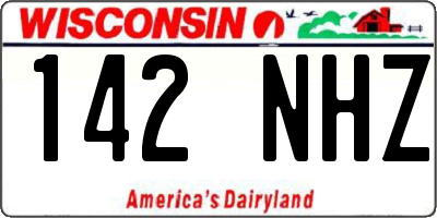WI license plate 142NHZ