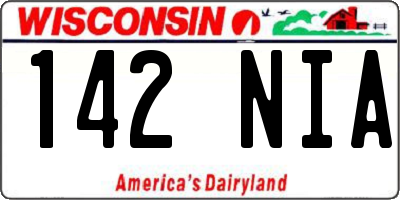 WI license plate 142NIA
