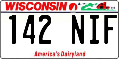 WI license plate 142NIF