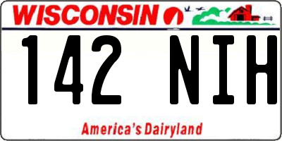 WI license plate 142NIH