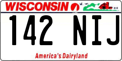 WI license plate 142NIJ
