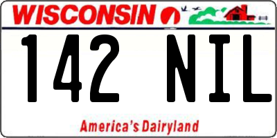 WI license plate 142NIL