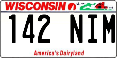 WI license plate 142NIM