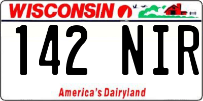 WI license plate 142NIR