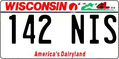 WI license plate 142NIS