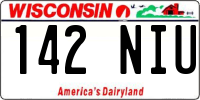 WI license plate 142NIU
