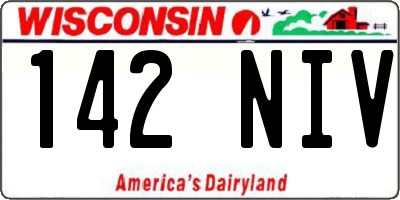 WI license plate 142NIV