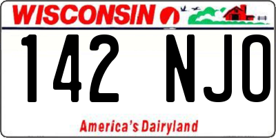 WI license plate 142NJO