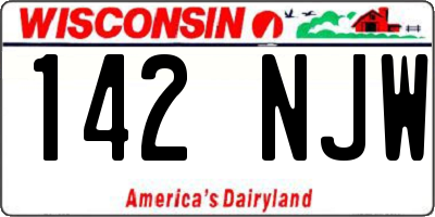WI license plate 142NJW