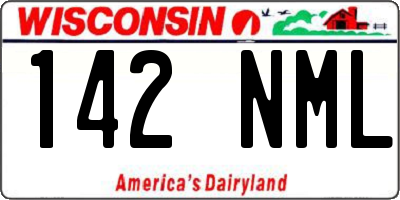 WI license plate 142NML