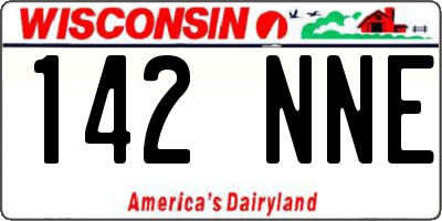 WI license plate 142NNE