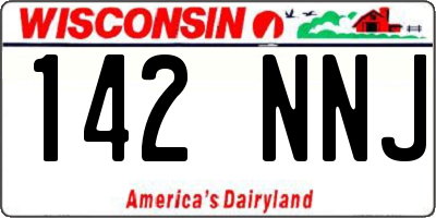 WI license plate 142NNJ