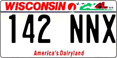 WI license plate 142NNX