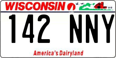 WI license plate 142NNY