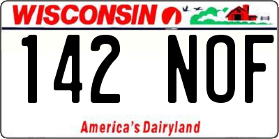 WI license plate 142NOF