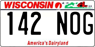 WI license plate 142NOG
