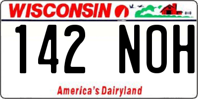 WI license plate 142NOH
