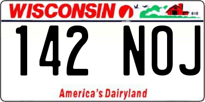 WI license plate 142NOJ