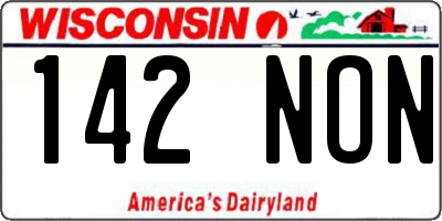 WI license plate 142NON