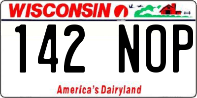WI license plate 142NOP