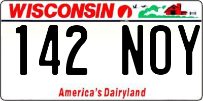 WI license plate 142NOY