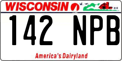 WI license plate 142NPB