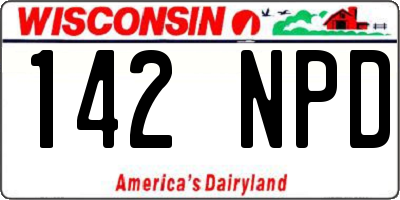 WI license plate 142NPD