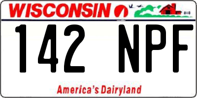 WI license plate 142NPF