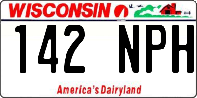 WI license plate 142NPH