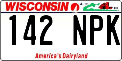 WI license plate 142NPK