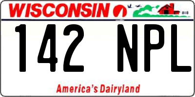 WI license plate 142NPL