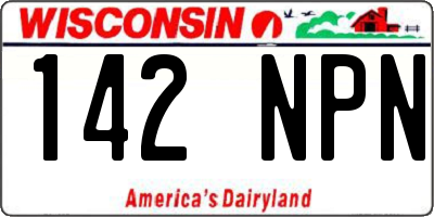 WI license plate 142NPN