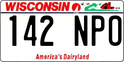 WI license plate 142NPO