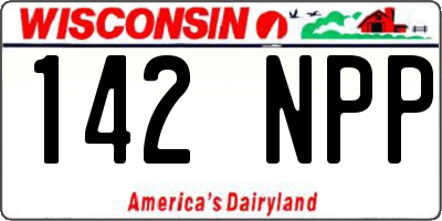 WI license plate 142NPP