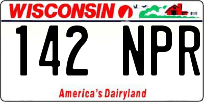 WI license plate 142NPR