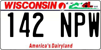 WI license plate 142NPW