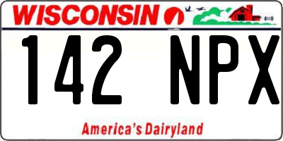 WI license plate 142NPX