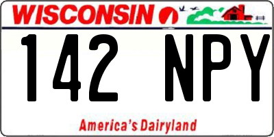 WI license plate 142NPY