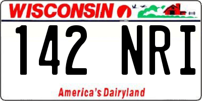 WI license plate 142NRI