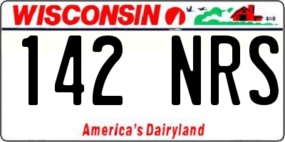 WI license plate 142NRS